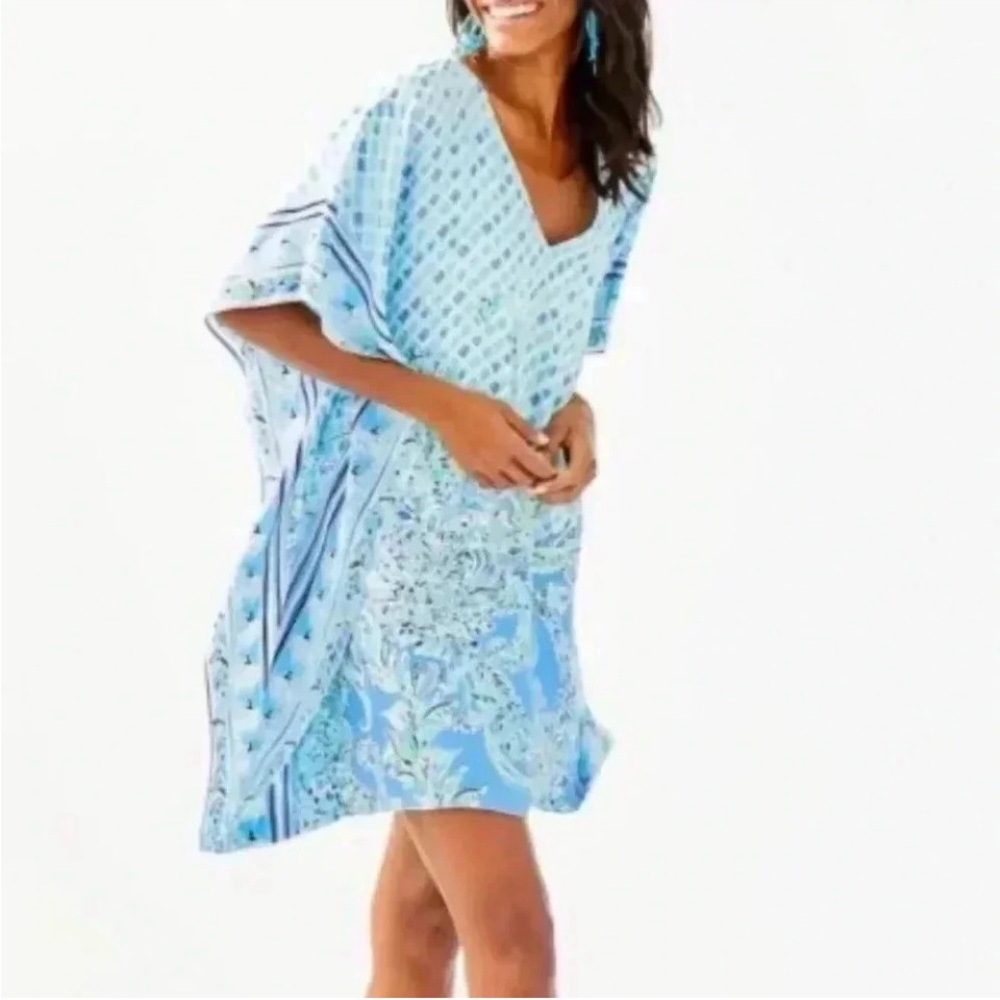 ⚓️NWT rare sz L/XL Linda Marie silk caftan w/nude slip⚓️